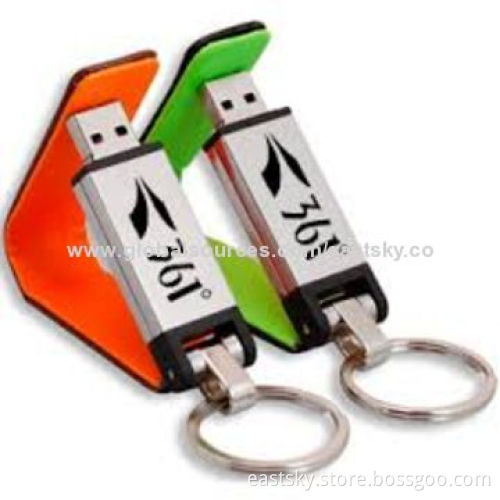 Custom Leather USB Flash Drive, Warranty Free for 2 Years, Leather Material, Comes in Red, Green